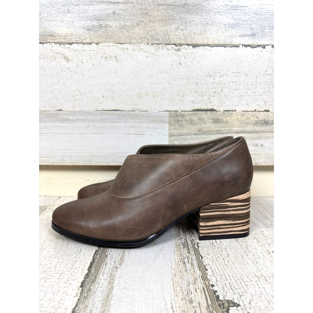 Antelope Womens 7 Brown Leather 576 Slip On Block Heel Ankle Booties